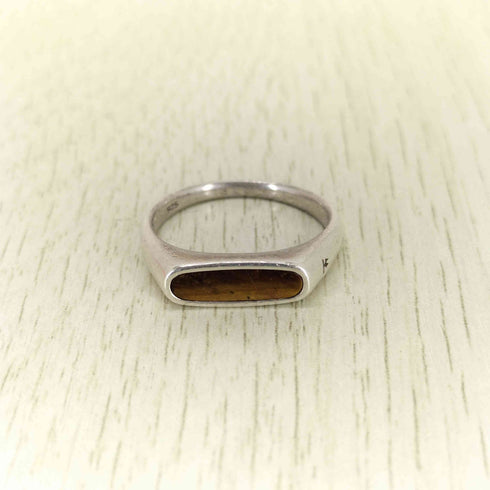トムウッド TOMWOOD 925刻印 Mario Ring Tiger Eye シルバーリング メンズ 18号