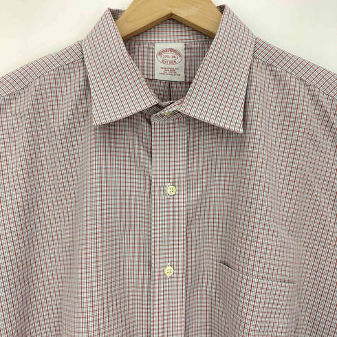 ブルックスブラザーズ BROOKS BROTHERS TRADITIONAL FIT NON-IRONチェック 長袖 シャツ メンズ 17 1/2-34