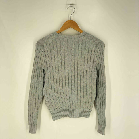 ポロラルフローレン POLO RALPH LAUREN 現行タグ ポニー刺繍 ケーブル編み Vネックニット レディース import:S