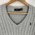 ポロラルフローレン POLO RALPH LAUREN 現行タグ ポニー刺繍 ケーブル編み Vネックニット レディース import:S