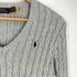 ポロラルフローレン POLO RALPH LAUREN 現行タグ ポニー刺繍 ケーブル編み Vネックニット レディース import:S