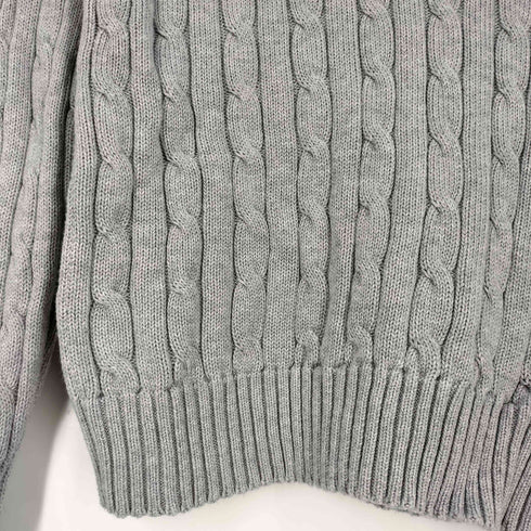 ポロラルフローレン POLO RALPH LAUREN 現行タグ ポニー刺繍 ケーブル編み Vネックニット レディース import:S
