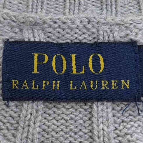 ポロラルフローレン POLO RALPH LAUREN 現行タグ ポニー刺繍 ケーブル編み Vネックニット レディース import:S