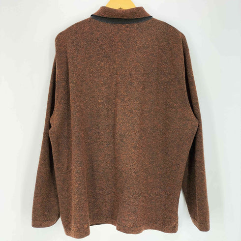 エルメネジルドゼニア Ermenegildo Zegna イタリア製 ナイロン ウール パイル 長袖 ポロシャツ メンズ import:XL