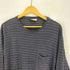 エルメネジルドゼニア Ermenegildo Zegna イタリア製 ポリ混 リネン ボーダー 長袖 ポケット Tシャツ メンズ import:XL