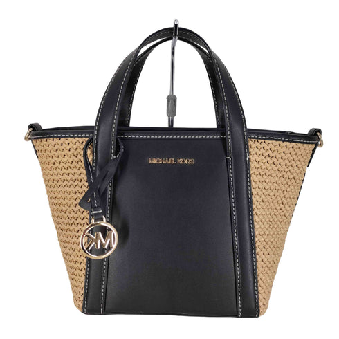 マイケルコース Michael Kors PRATT スムース アンド ストロー トート スモール カゴバッグ レディース