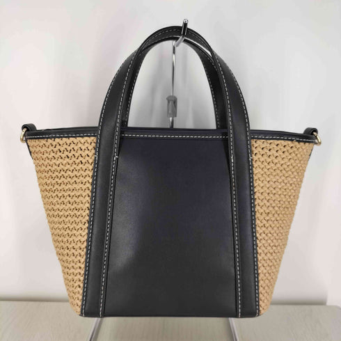 マイケルコース Michael Kors PRATT スムース アンド ストロー トート スモール カゴバッグ レディース