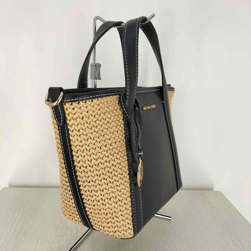 マイケルコース Michael Kors PRATT スムース アンド ストロー トート スモール カゴバッグ レディース