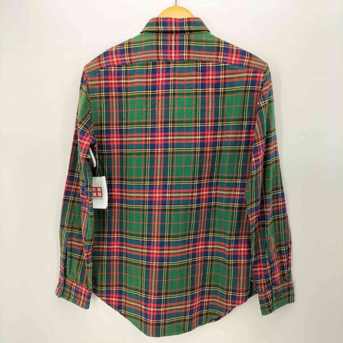 ラルフローレン RALPH LAUREN 90S タータンチェック ボタンダウン L/S マチ付き フランネル シャツ メンズ import:S