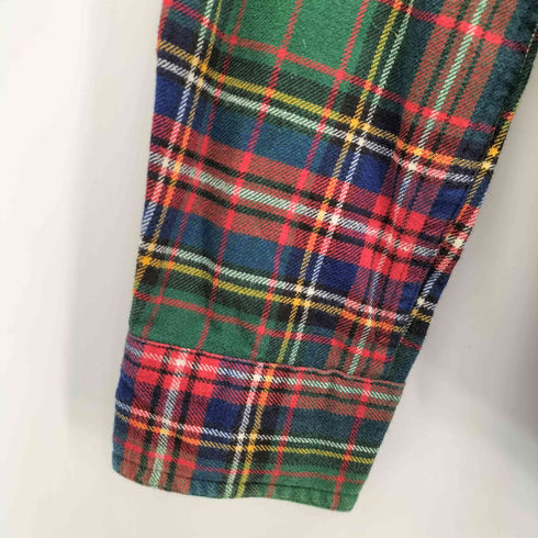 ラルフローレン RALPH LAUREN 90S タータンチェック ボタンダウン L/S マチ付き フランネル シャツ メンズ import:S