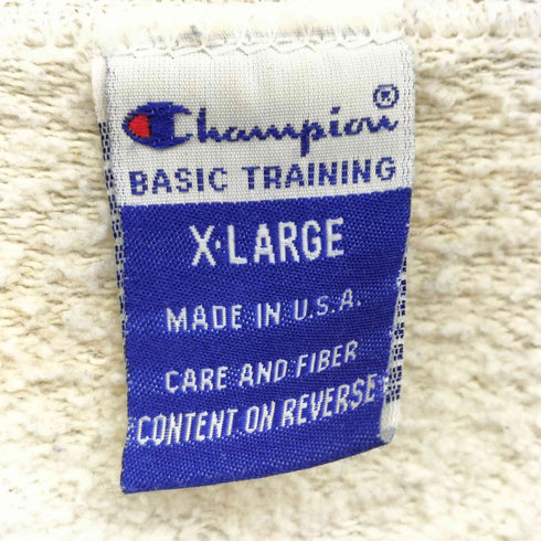 チャンピオン Champion 90S USA製 青タグ BASIC TRANING カレッジロゴ スウェット 襤褸 メンズ import:L