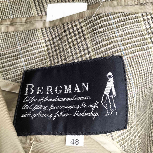 BERGMAN 90S ウール100グレンチェックダブルブレストテーラードジャケット メンズ 48