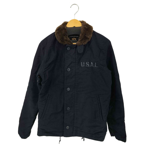 アルファインダストリーズ ALPHA INDUSTRIES ロゴプリント ミリタリー N-1 デッキジャケット メンズ import:L