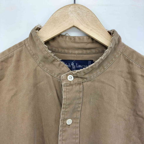 ラルフローレン RALPH LAUREN 90S ポニー刺繍 バンドカラー L/S シャツ メンズ import:XL