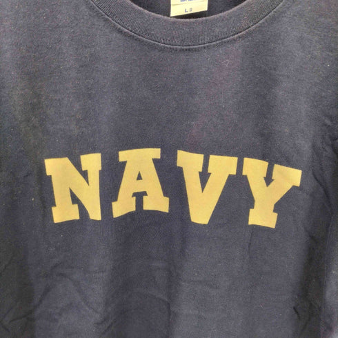 ユナイテッドアスレ UNITED ATHLE NAVYロゴプリント クルーネックTシャツ メンズ import:L