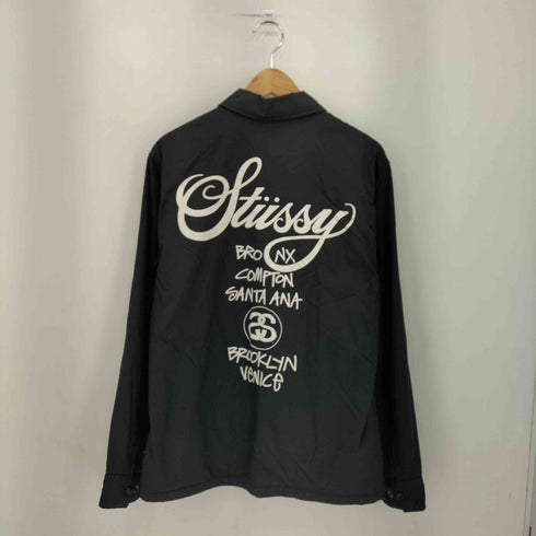 ステューシー Stussy プリントロゴ ナイロン コーチジャケット メンズ import:M