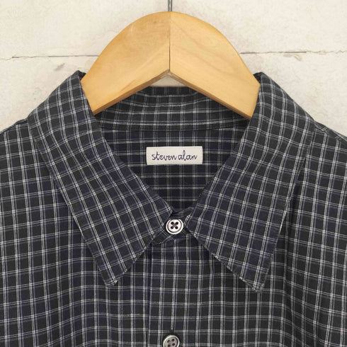 スティーブンアラン Steven Alan ポプリン トリプルチェック レギュラーカラー シャツ LOOSE メンズ JPN:M