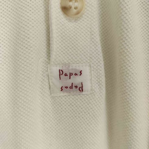 パパス papas ロゴ刺繍 鹿の子ポロシャツ メンズ M