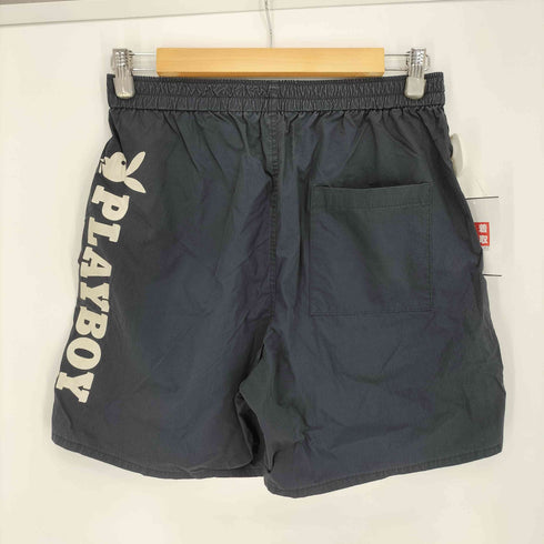 プレイボーイ PLAYBOY ×THUMPERS BROOKLYN NYC USA ロゴプリント ナイロン ハーフパンツ ショーツ メンズ