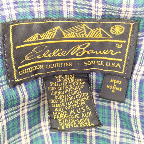 エディーバウアー Eddie Bauer 80s USA製 黒タグ コットン チェック裏地 スウィングトップ メンズ import:L