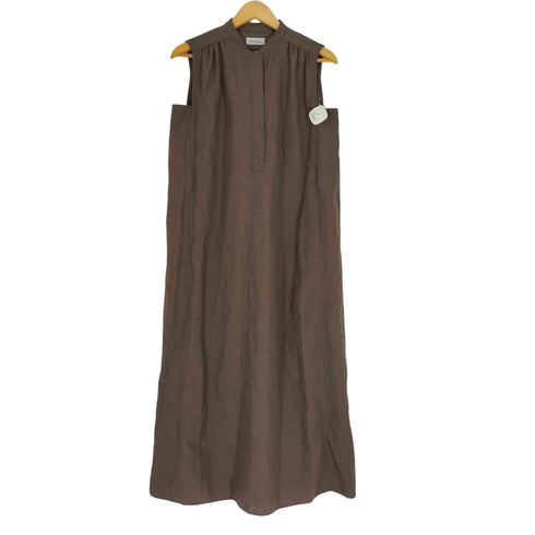 スティーブンアラン Steven Alan 23SS NOSLEEVE LONG DRESS リネン混 バンドカラーワンピース レディース JPN:M