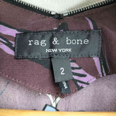 ラグアンドボーン rag&bone 花柄 フルジップ ミディアムワンピース レディース JPN:2