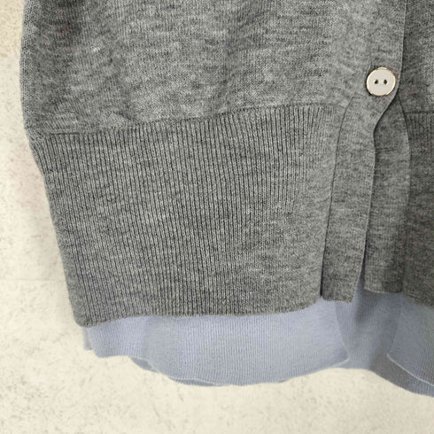 クラシカルエルフ CLASSICAL ELF mily bilet 着るだけ完成、コーデ迷子にさよなら♪胸刺繍ダブルカラーレイヤードニットカーディガン レディース M