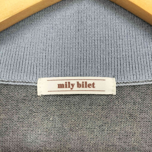 クラシカルエルフ CLASSICAL ELF mily bilet 着るだけ完成、コーデ迷子にさよなら♪胸刺繍ダブルカラーレイヤードニットカーディガン レディース M