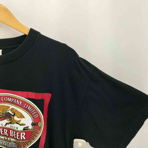 企業ロゴプリント 半袖クルーネックTシャツ メンズ L