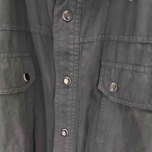 エンポリオアルマーニ EMPORIO ARMANI スナップボタンストライプシャツ メンズ import:XL