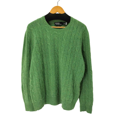 ポロバイラルフローレン Polo by RALPH LAUREN CASHMERE カシミヤ100% アイコニック ケーブル ニット セーター メンズ import:L