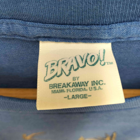 bravo 90s USA製 アニマルプリント クルーネックTシャツ 裾袖シングル メンズ JPN:L