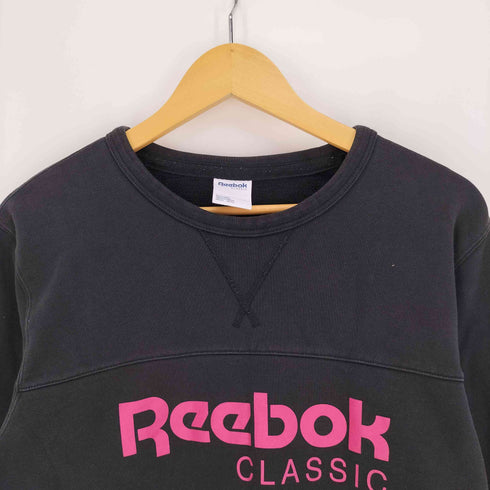 リーボッククラシック REEBOK CLASSIC ロゴプリント 前Vガゼット スイッチング クルーネックスウェット メンズ O