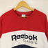 リーボッククラシック REEBOK CLASSIC ロゴプリント 前Vガゼット マルチカラー スイッチング クルーネックスウェット メンズ O