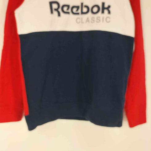 リーボッククラシック REEBOK CLASSIC ロゴプリント 前Vガゼット マルチカラー スイッチング クルーネックスウェット メンズ O