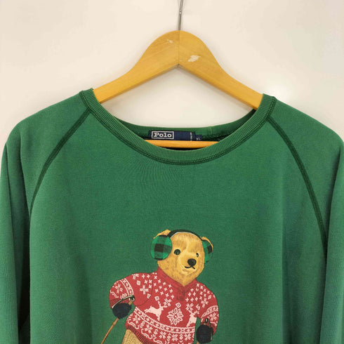 ポロバイラルフローレン Polo by RALPH LAUREN 90s スキーポロベアプリント アクリル混 ラグラン クルーネックスウェット メンズ import:XL