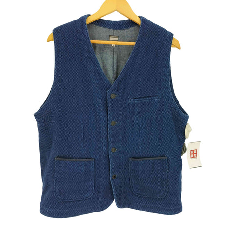 モモタロウジーンズ MOMOTARO JEANS 4B インディゴ染め刺し子ベスト メンズ JPN:46