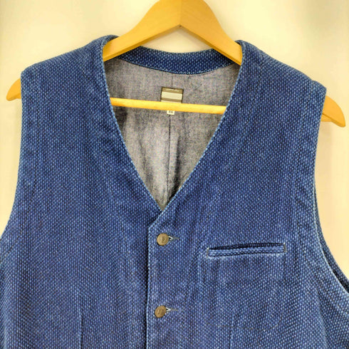 モモタロウジーンズ MOMOTARO JEANS 4B インディゴ染め刺し子ベスト メンズ JPN:46
