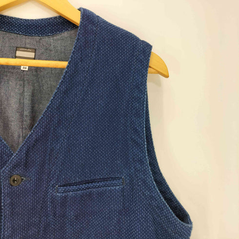 モモタロウジーンズ MOMOTARO JEANS 4B インディゴ染め刺し子ベスト メンズ JPN:46