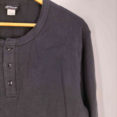 ショット Schott ハニカムワッフル ヘンリーネック 長袖Tシャツ メンズ JPN:L