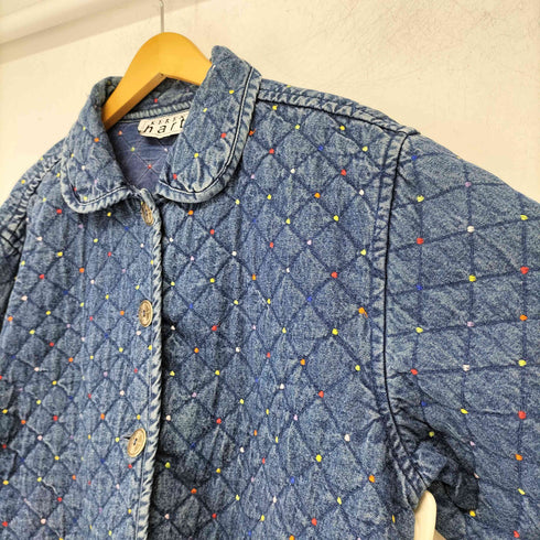 keren hart コンチョボタン キルティングデニムジャケット レディース import:L