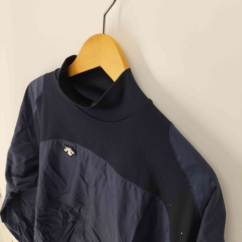 デサント descente ロゴパッチ 刺繍 ナイロン切替 ハイネックプルオーバー メンズ import:M