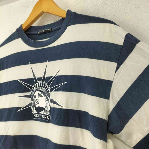 brandy melville ボーダー アートプリント クルーネック Tシャツ レディース ONE SIZE