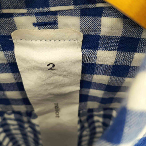 マイヨ maillot BD チェック柄 リネン混 コットン シャツ メンズ JPN:2