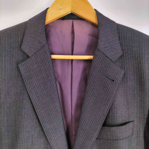 ポールスミスロンドン Paul Smith LONDON Ermenegildo Zegna cloth ウール100% ストライプ 2Bテーラードジャケット セットアップ メンズ import:L