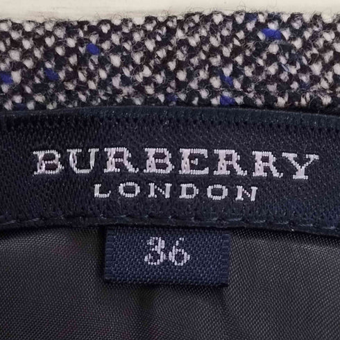 バーバリーロンドン BURBERRY LONDON ウールカシミヤ バックジップ ツィード スカート レディース EUR:36