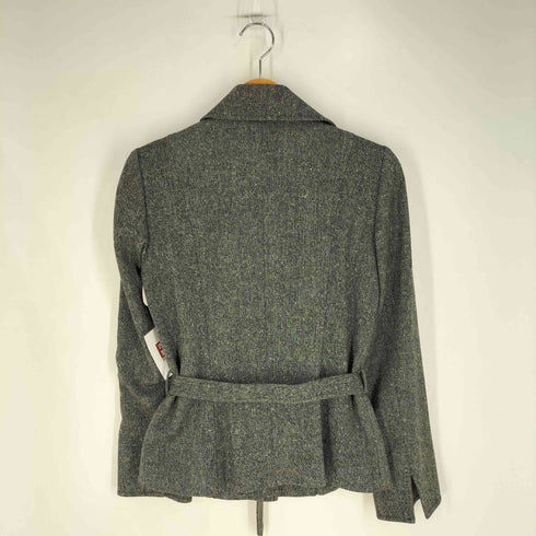 バーバリーロンドン BURBERRY LONDON ウールカシミヤ ツィード ベルテッド 4Bジャケット レディース EUR:38