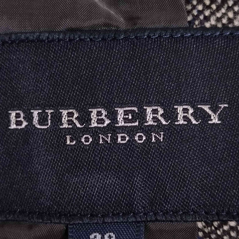 バーバリーロンドン BURBERRY LONDON ウールカシミヤ ツィード ベルテッド 4Bジャケット レディース EUR:38
