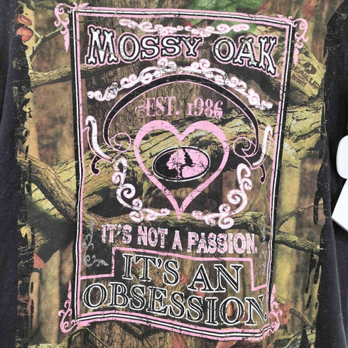 デルタ DELTA MOSSY OAK Y2K 総柄 両面プリント Tシャツ レディース S