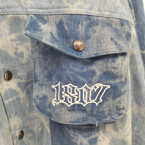 1807 ブリーチ加工バックロゴデニムジャケット メンズ import:M